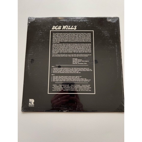 Bob Wills God Gave The Song LP NEW SEALED Rainbow Sound R-5022 LPS Bob Cline - Picture 2 of 3